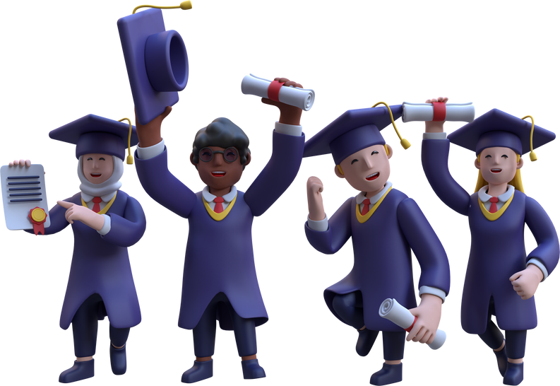 3D Group of Graduate Student Illustration